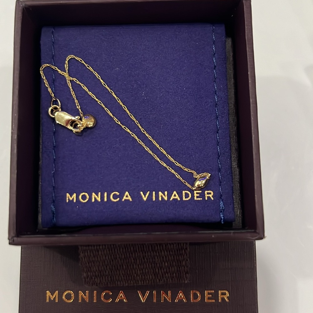 MONICA VINADER Diamond Marquise Chain Bracelet 14k Solid Gold &Diamond BRAND NEW - Picture 3 of 3
